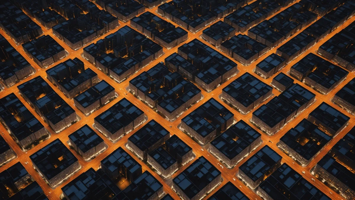 An amber warning indicator glow spreading across a dark dispatch grid, suggesting delay cascades